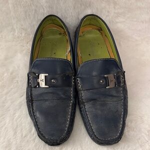 Elegant Navy Leather Loafers for Men